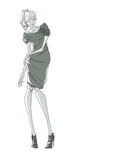 时装插画小礼服服装画效果图