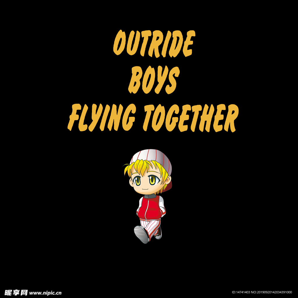 可爱彩色卡通人物服装印花图案设