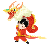 卡通舞龙