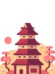 矢量塔建筑插画