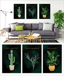 绿色植物三联画
