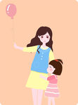 母女插画
