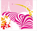 矢量粉色巴黎铁塔