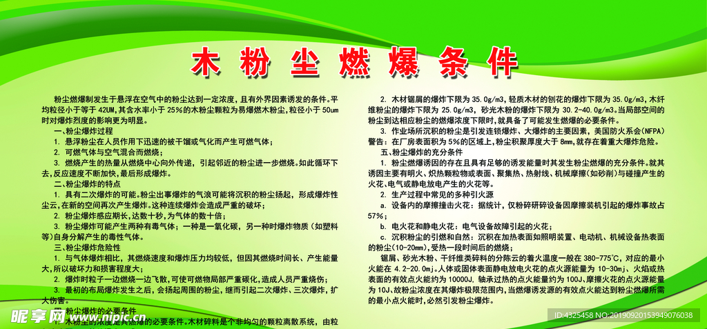 木粉尘燃爆条件