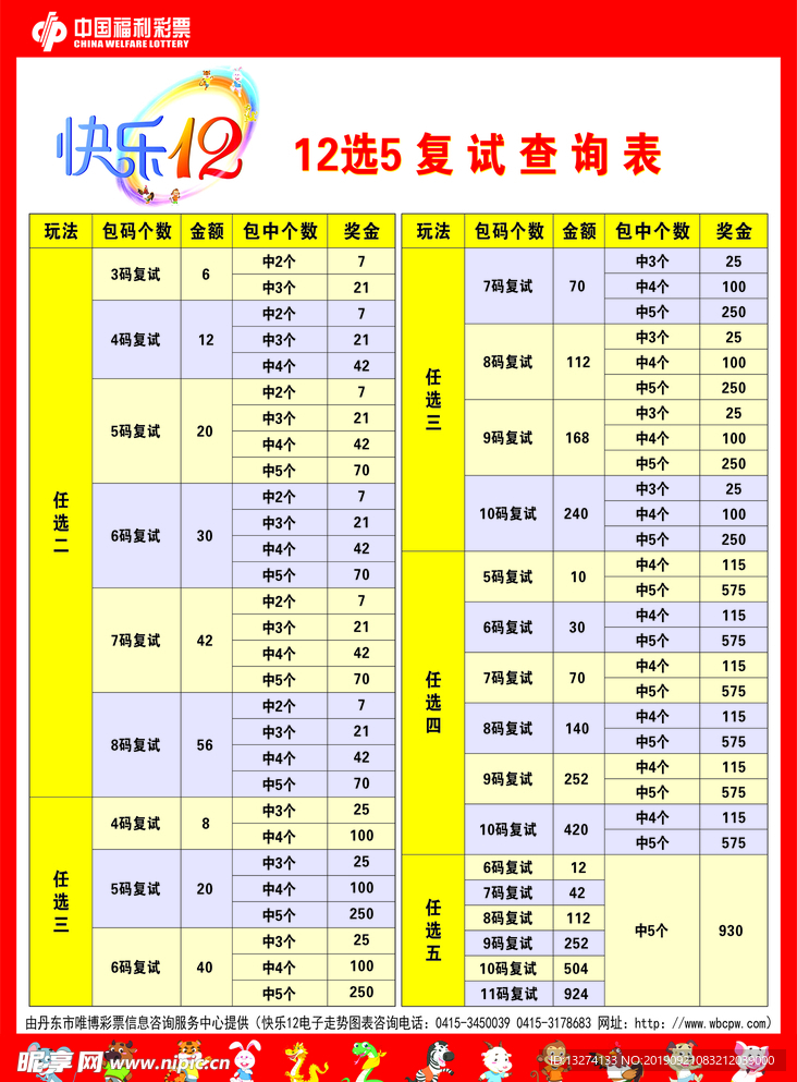 12选5复试查询表