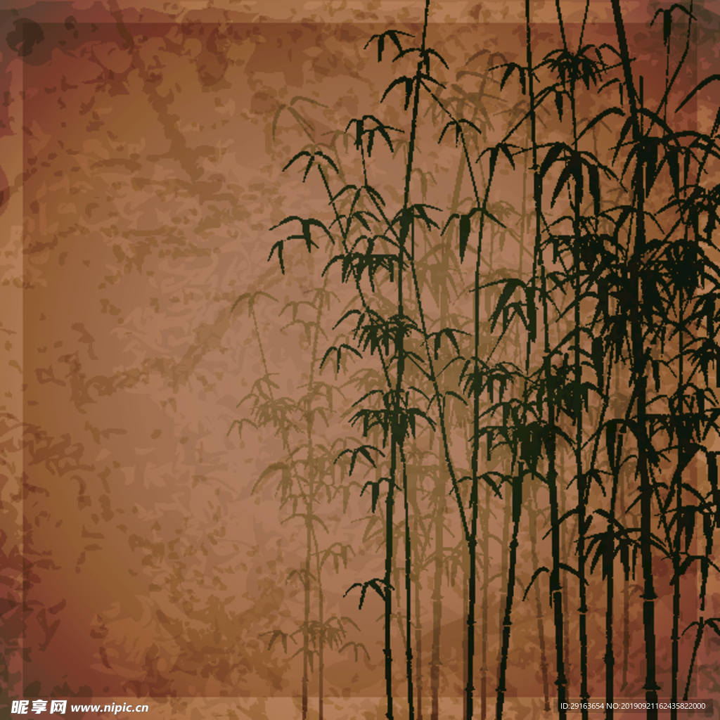 手绘矢量竹子