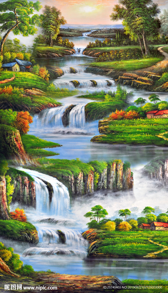 山水油画玄关