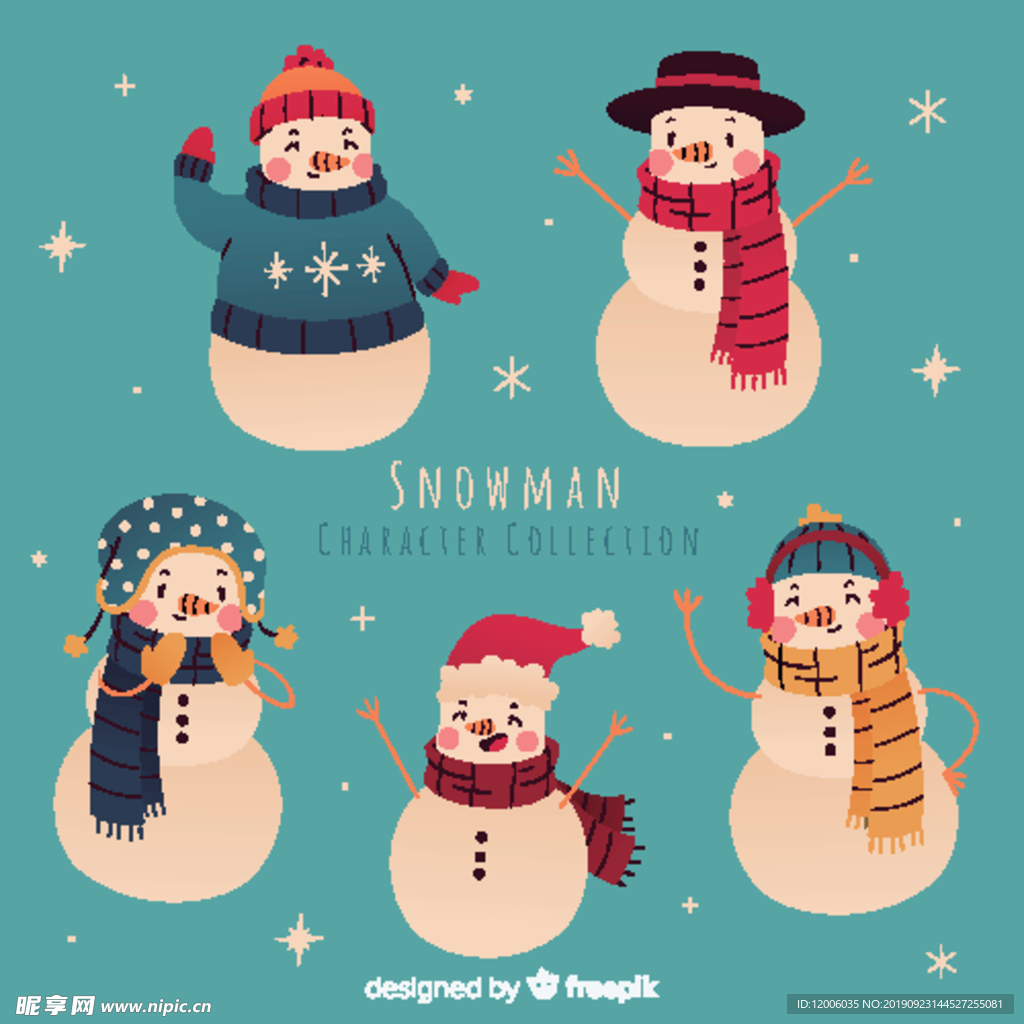 5款可爱冬季雪人