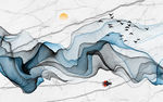 大理石意境抽象山水背景墙