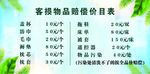 物损赔偿价目表