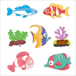 卡通海洋生物