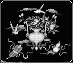 灰度图 雕花 精雕 花鸟 山水