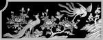 灰度图 雕花 精雕 花鸟 山水