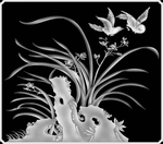灰度图 雕花 精雕 花鸟 山水