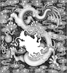 灰度图 雕花 精雕 花鸟 山水