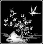 灰度图 雕花 精雕 花鸟 山水