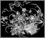 灰度图 雕花 精雕 花鸟 人物