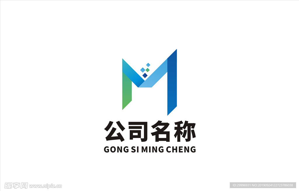 科技字母M标志