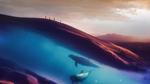 沙漠海洋插画抽象风景