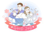 小清新水彩家庭生活插画