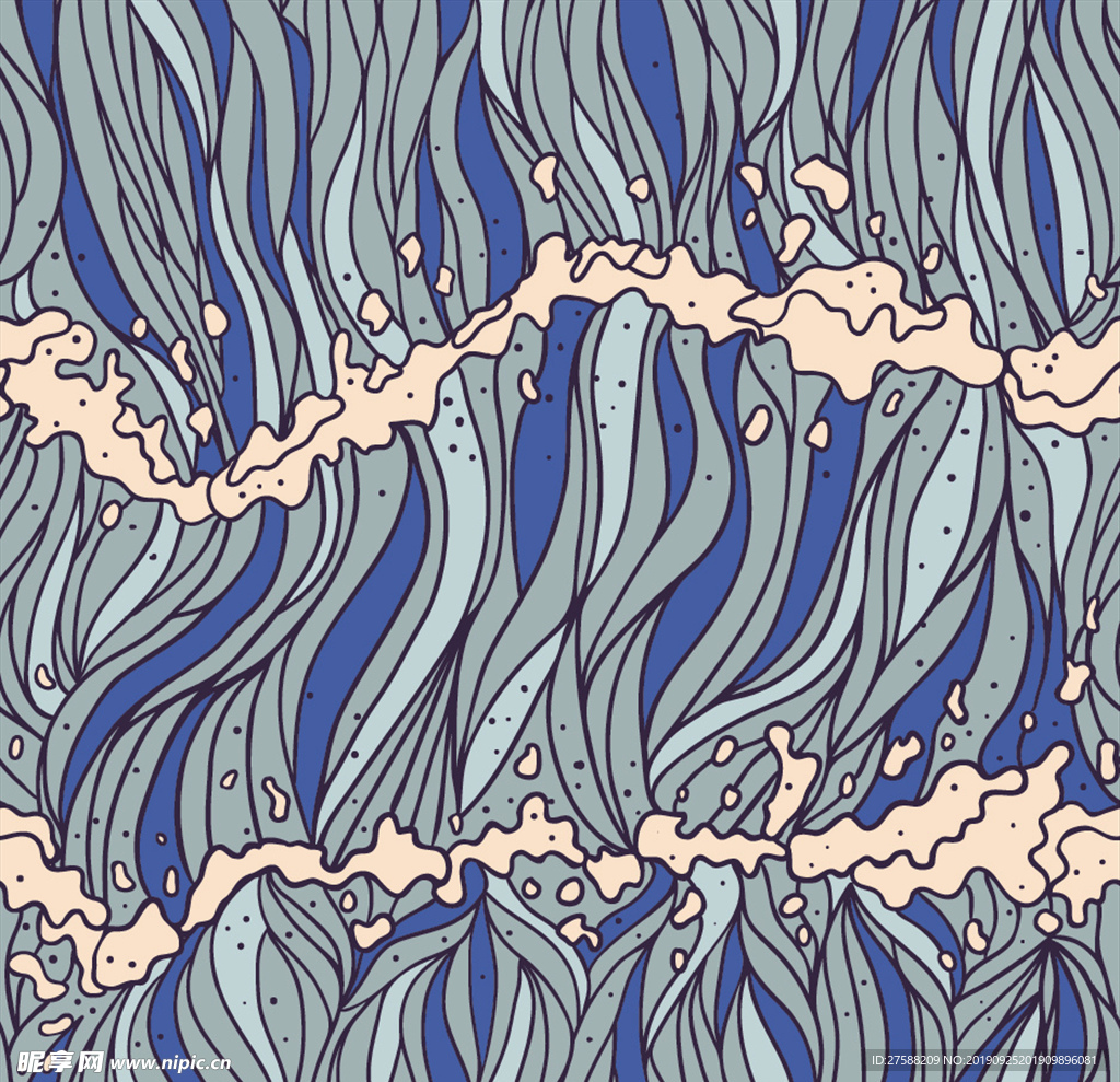 波浪抽象底纹矢量循环素材