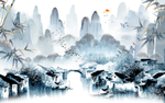 江南山水背景墙