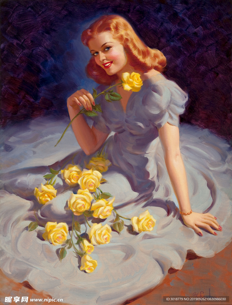 欧洲油画美女