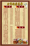 某某饭店菜单