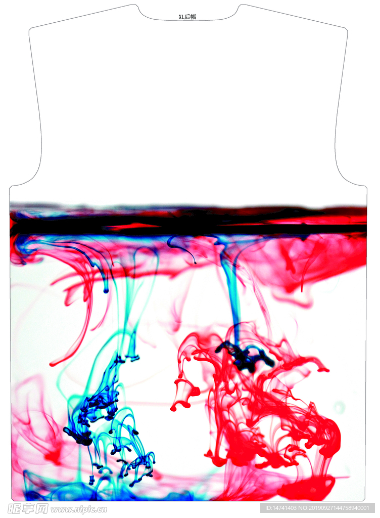 水中彩色墨汁扩散抽象涂鸦服装印