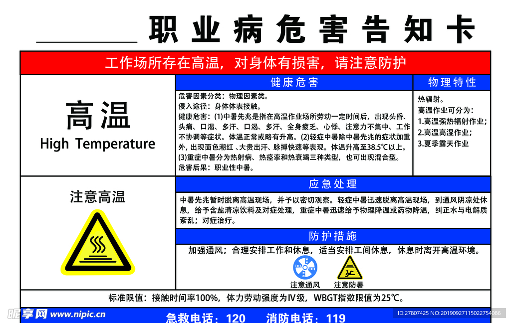 职业病危害告知卡