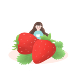 卡通水果草莓小女生