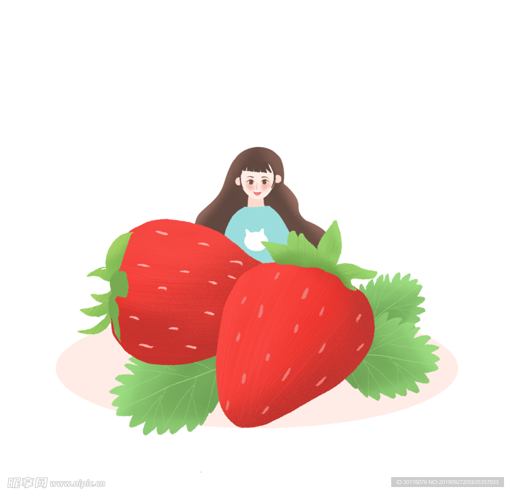 卡通水果草莓小女生