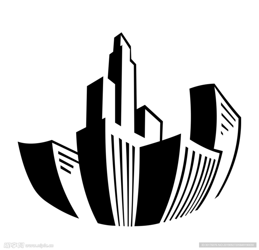 简约城市建筑剪影