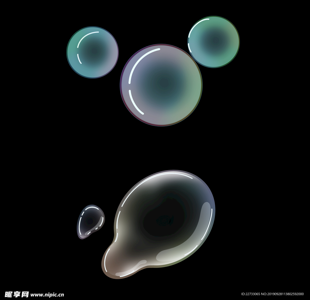 透明感彩色水泡气泡