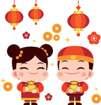 春节喜庆创意插画