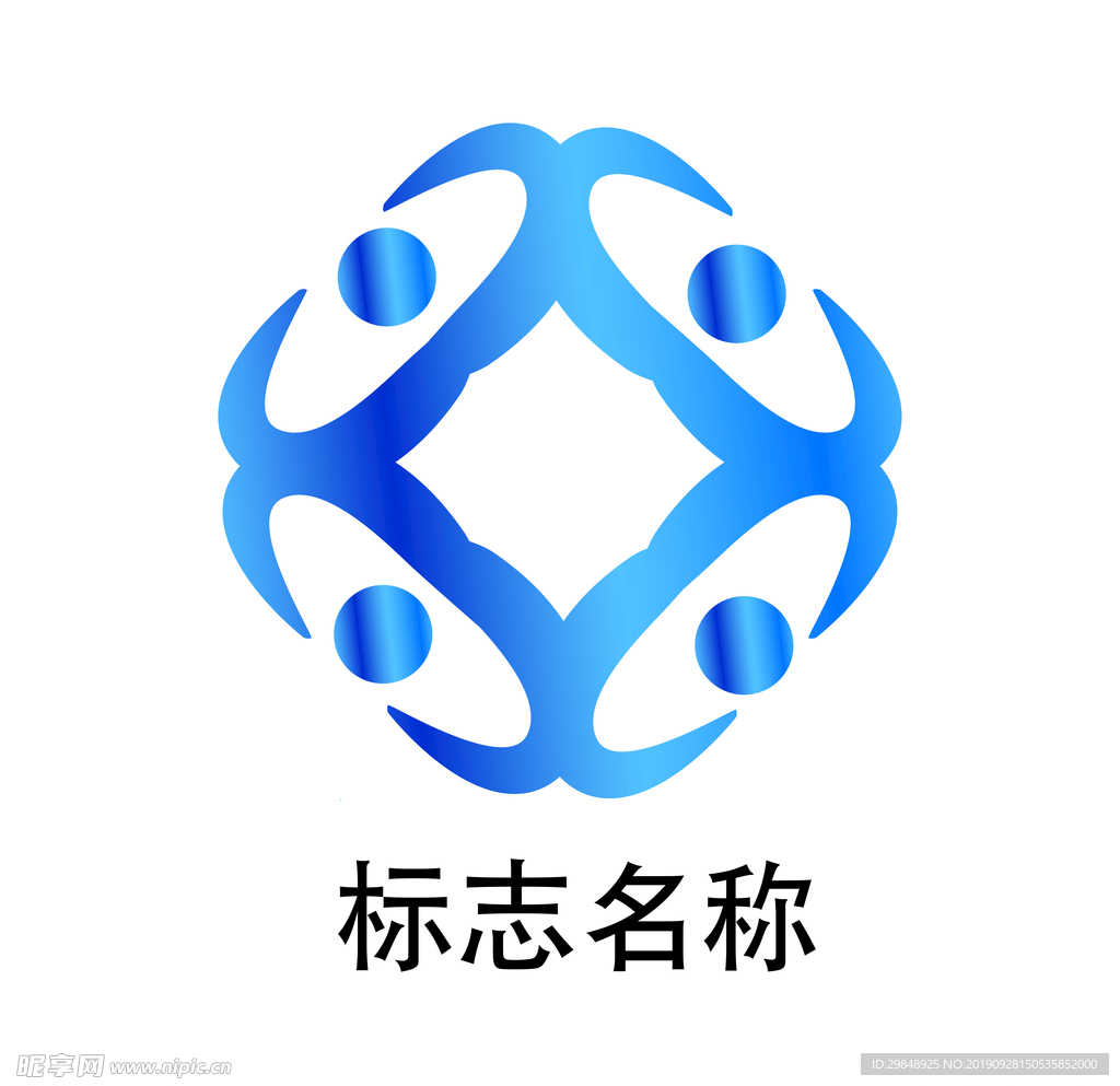 蓝色图案LOGO