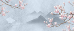 中国风桃花山峰背景图片