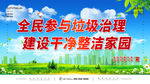 全民参与垃圾治理展板背景