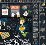 大学生创业乐园灯箱门头手绘设计