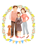 人物家庭创意插画