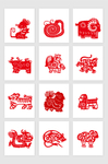中国风喜庆红色窗花