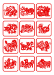 中国风喜庆红色窗花