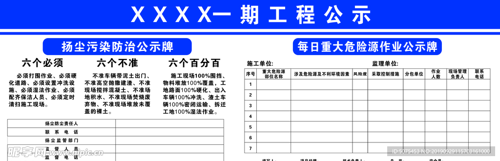 每日重大危险源公示牌