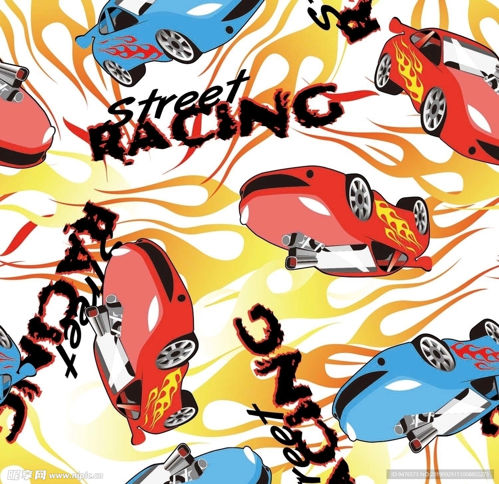 街头赛车插画