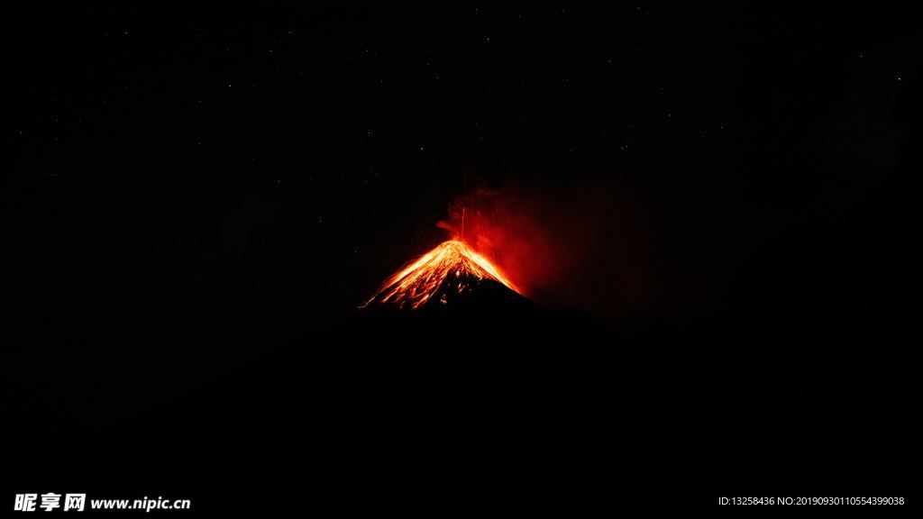 火山爆发岩浆