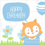卡通动物生日