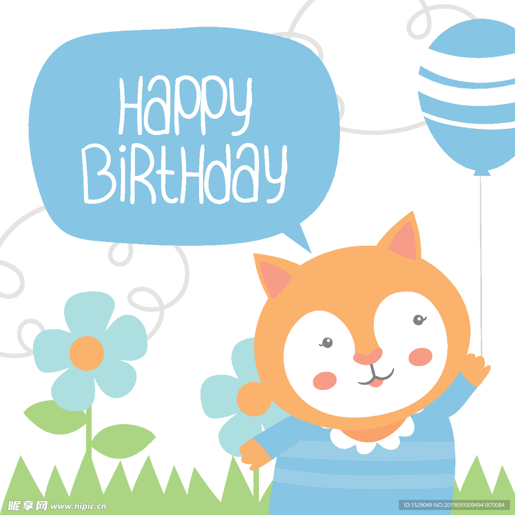 卡通动物生日