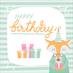 卡通动物生日