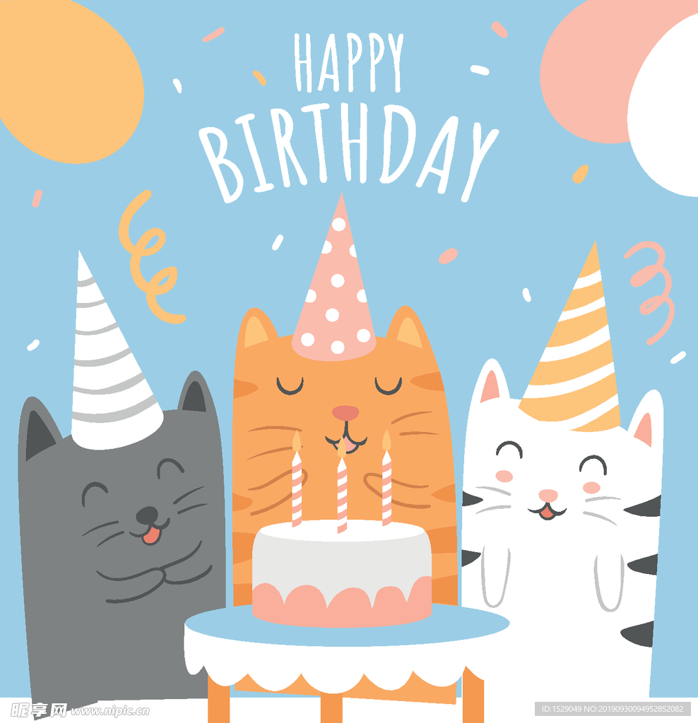 卡通动物生日