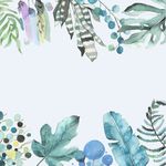 清新森系水彩植物叶子绿植装饰图